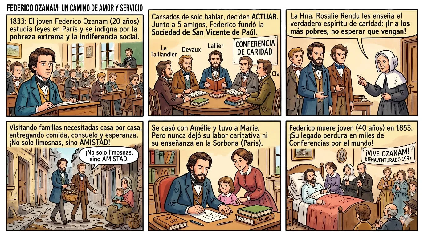 Cómic sobre Federico Ozanam y la fundación de la Sociedad de San Vicente de Paúl