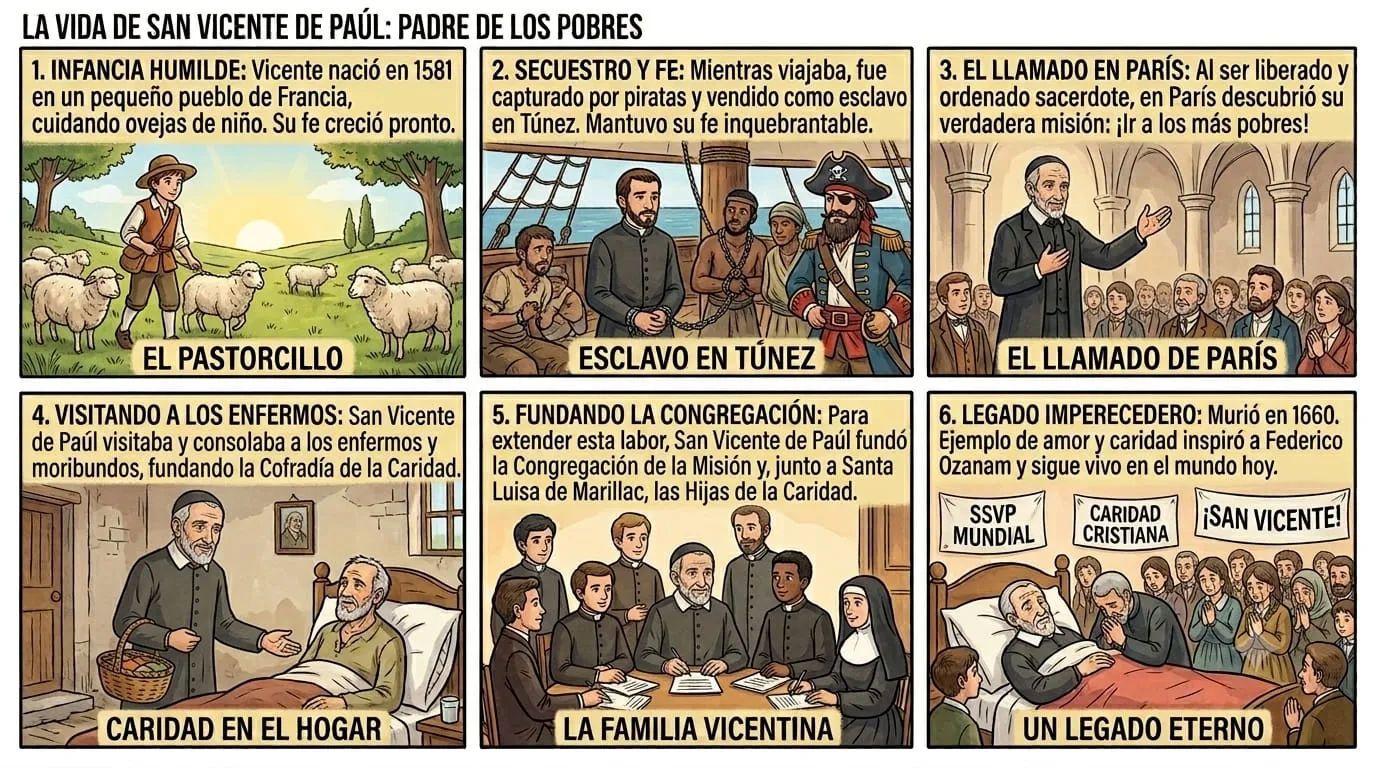 Cómic sobre la vida de San Vicente de Paúl, padre de los pobres